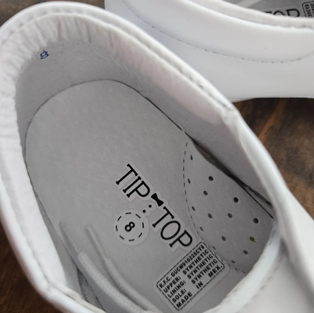 Tip Top Kids Boys White Dress Shoes Style 308. Tuxedo Shoes. Size 8.